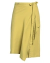 Sophie Deloudi Woman Midi Skirt Acid Green Size 2 Cotton