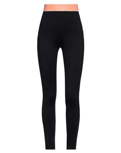 Armani Exchange Woman Leggings Black Size Xs Polyamide, Elastane, Polyester