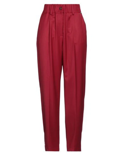 Rebel Queen Woman Pants Red Size L Polyester, Viscose, Elastane