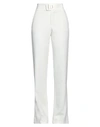 Themis Z Woman Pants Ivory Size 8 Acetate, Polyethylene In White