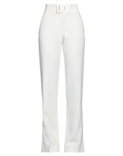 Themis Z Woman Pants Ivory Size 6 Acetate, Polyethylene In White