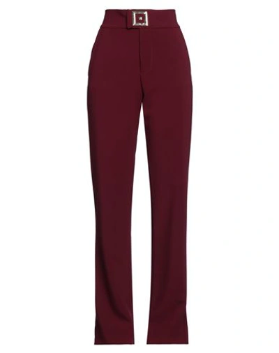 Themis Z Woman Pants Garnet Size 6 Acetate, Polyethylene In Red