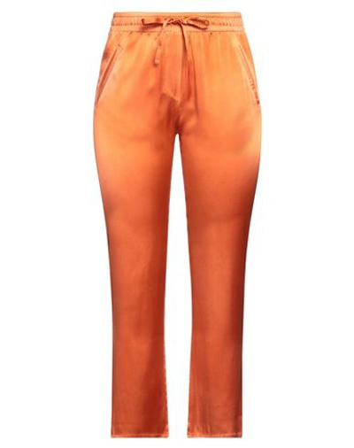 Avant Toi Woman Pants Orange Size M Silk, Elastane