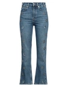 Maje Embellished Bleu Straight Leg Jean In Blue