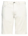 Tramarossa Man Denim Shorts Ivory Size 33 Cotton, Polyester, Elastane In White