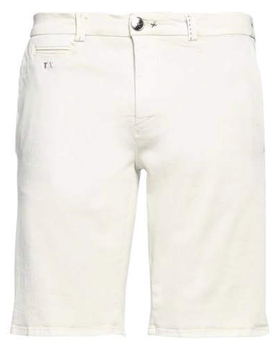 Tramarossa Man Denim Shorts Ivory Size 35 Cotton, Polyester, Elastane In White