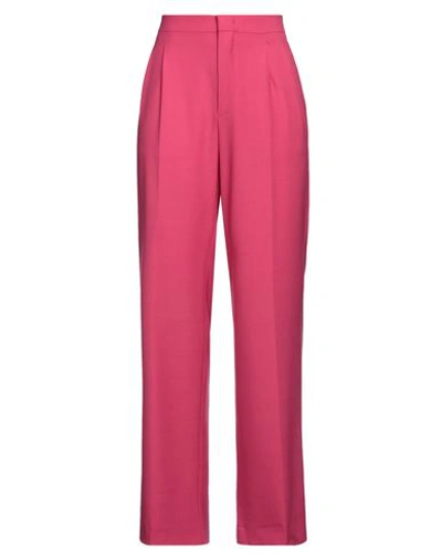 Tagliatore 02-05 Woman Pants Fuchsia Size 10 Polyester, Virgin Wool, Elastane In Pink