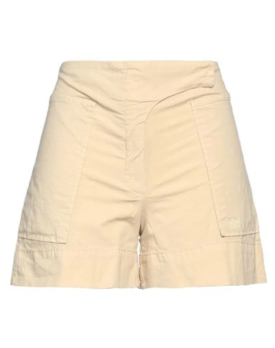 Ganni Woman Shorts & Bermuda Shorts Beige Size 8/10 Organic Cotton, Elastane