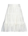 SANDRO SANDRO WOMAN MINI SKIRT WHITE SIZE 10 LINEN, POLYESTER