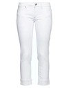 JACOB COHЁN JACOB COHЁN WOMAN DENIM CROPPED WHITE SIZE 28 COTTON, ELASTANE