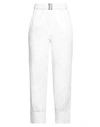 Victoria C. Woman Pants White Size 8 Cotton, Polyamide, Elastane