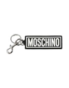 MOSCHINO MOSCHINO MAN KEY RING BLACK SIZE - LEATHER, METAL, RUBBER