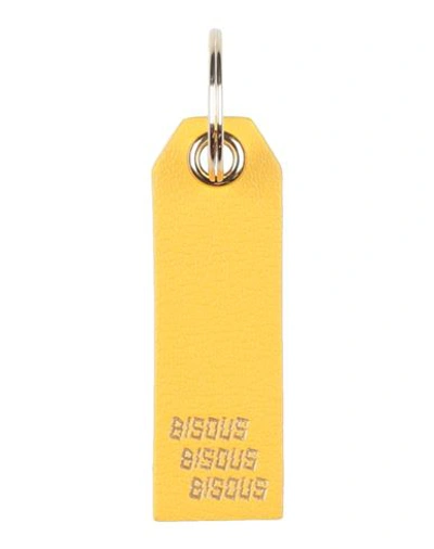 Bisous Woman Key Ring Ocher Size - Leather In Yellow