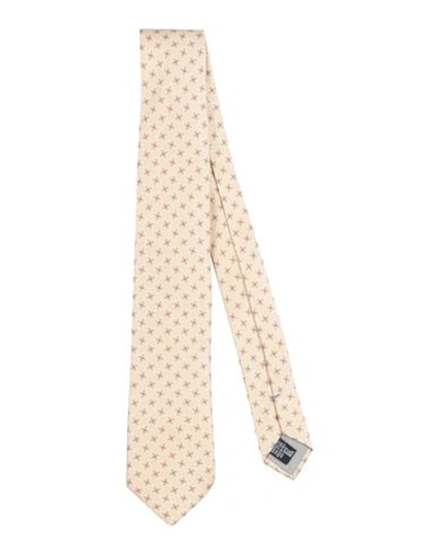 Giorgio Armani Man Ties & Bow Ties Beige Size - Silk In Beige