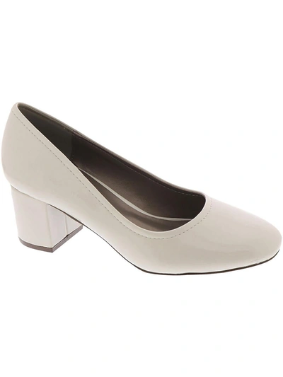 Array Daphne Womens Faux Leather Slip On Pumps In White
