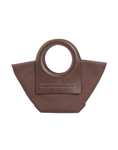 Hereu Woman Handbag Dark Brown Size - Soft Leather, Textile Fibers