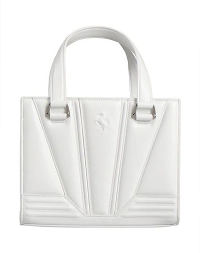Ferrari Official Store  Gt Single-color Nappa Mini Tote Bag With Prancing Horse In White
