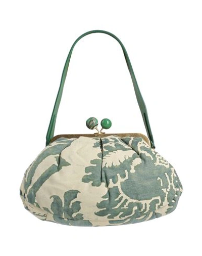 Weekend Max Mara Woman Handbag Military Green Size - Cotton