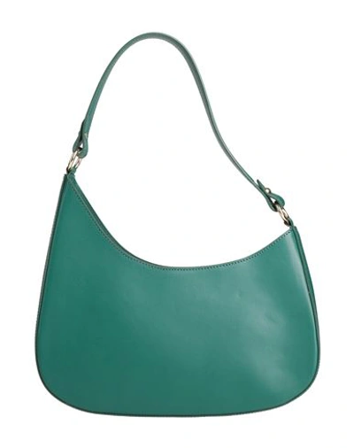 Laura Di Maggio Woman Shoulder Bag Green Size - Leather