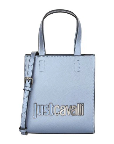 Just Cavalli Logo Tote Woman Handbag Blue Size - Polyester