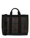 Burberry London Tote Bag Man Handbag Multicolored Size - Cotton, Polyester In Fantasy