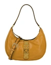 MOSCHINO MOSCHINO LEATHER LOGO SHOULDER BAG WOMAN SHOULDER BAG BEIGE SIZE - COWHIDE
