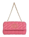 MOSCHINO MOSCHINO QUILTED SHOULDER BAG WOMAN SHOULDER BAG PINK SIZE - LEATHER