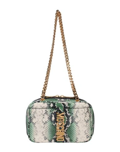 Moschino Leather Shoulder Bag In Green