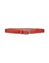 GREY DANIELE ALESSANDRINI GREY DANIELE ALESSANDRINI WOMAN BELT BRICK RED SIZE 38 LEATHER