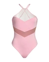 DISTRICT BY MARGHERITA MAZZEI DISTRICT BY MARGHERITA MAZZEI WOMAN ONE-PIECE SWIMSUIT PINK SIZE 6 POLYESTER, ELASTANE
