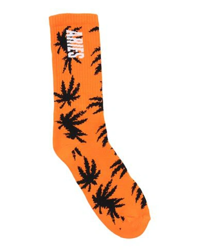 Aries Man Socks & Hosiery Orange Size 11-13 Cotton, Polyamide, Elastane