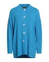 Nino Colombo Woman Blazer Azure Size 8 Rayon, Meryl In Blue