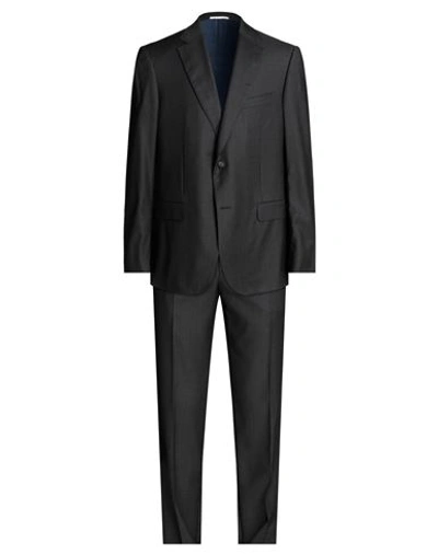 Pal Zileri Man Suit Lead Size 50 Wool, Elastane In Grey