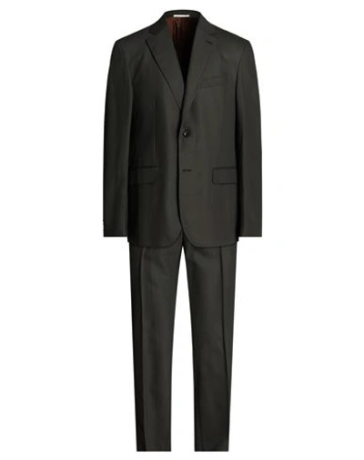 Pal Zileri Man Suit Dark Green Size 46 Cotton, Linen