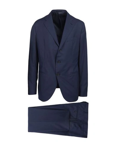 Caruso Man Suit Midnight Blue Size 42 Wool, Silk, Linen