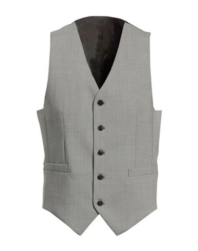 Tiger Of Sweden Man Tailored Vest Sage Green Size 40 Wool, Elastane