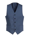 Tiger Of Sweden Man Tailored Vest Slate Blue Size 42 Wool, Elastane In Blue