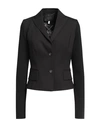 RICHMOND X RICHMOND X WOMAN BLAZER BLACK SIZE 6 VIRGIN WOOL, ELASTANE