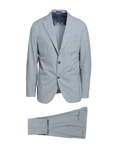 Barba Napoli Man Suit Light Grey Size 40 Virgin Wool