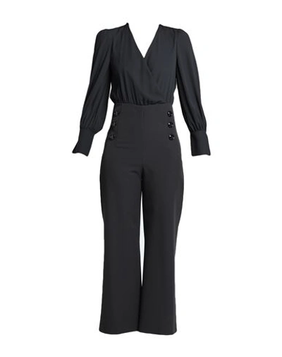 Carla Montanarini Woman Jumpsuit Black Size 4 Polyester, Elastane
