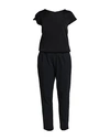 European Culture Woman Jumpsuit Black Size M Cotton, Cupro, Rayon, Elastane