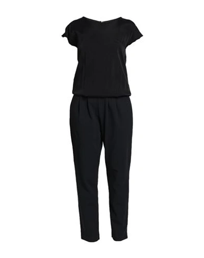European Culture Woman Jumpsuit Black Size Xxl Cotton, Cupro, Rayon, Elastane