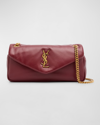 Saint Laurent Calypso Small Ysl Shoulder Bag In Smooth Padded Leather In Rouge Merlot