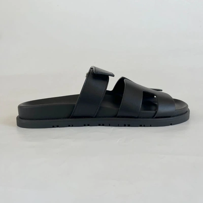 Pre-owned Hermes Hermès Black Chypre Sandals For Men, 44