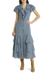 THE GREAT THE CURTSY FLORAL PRINT RUFFLE MAXI DRESS