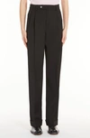 Sportmax Low Rise Cuff Wool Trousers In Black