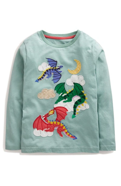 Mini Boden Kids' Dragon Appliqué T-shirt Georgia Blue Dragons Boys Boden