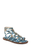 Sam Edelman Tianna Gladiator Sandal Blue Lapis Multi Fabric In Blue Lapis Multi