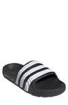 Adidas Originals Adilette 22 Slides In Black/ Black/ White
