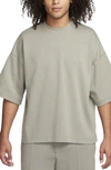 Nike Men's  Sportswear Tech Fleece Reimagined Oversized Short-sleeve Sweatshirt In Grey